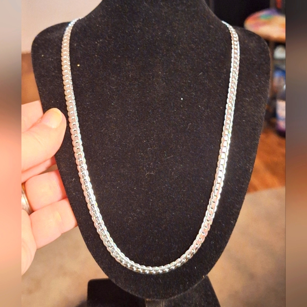 Sterling silver stamped 20 inch necklace